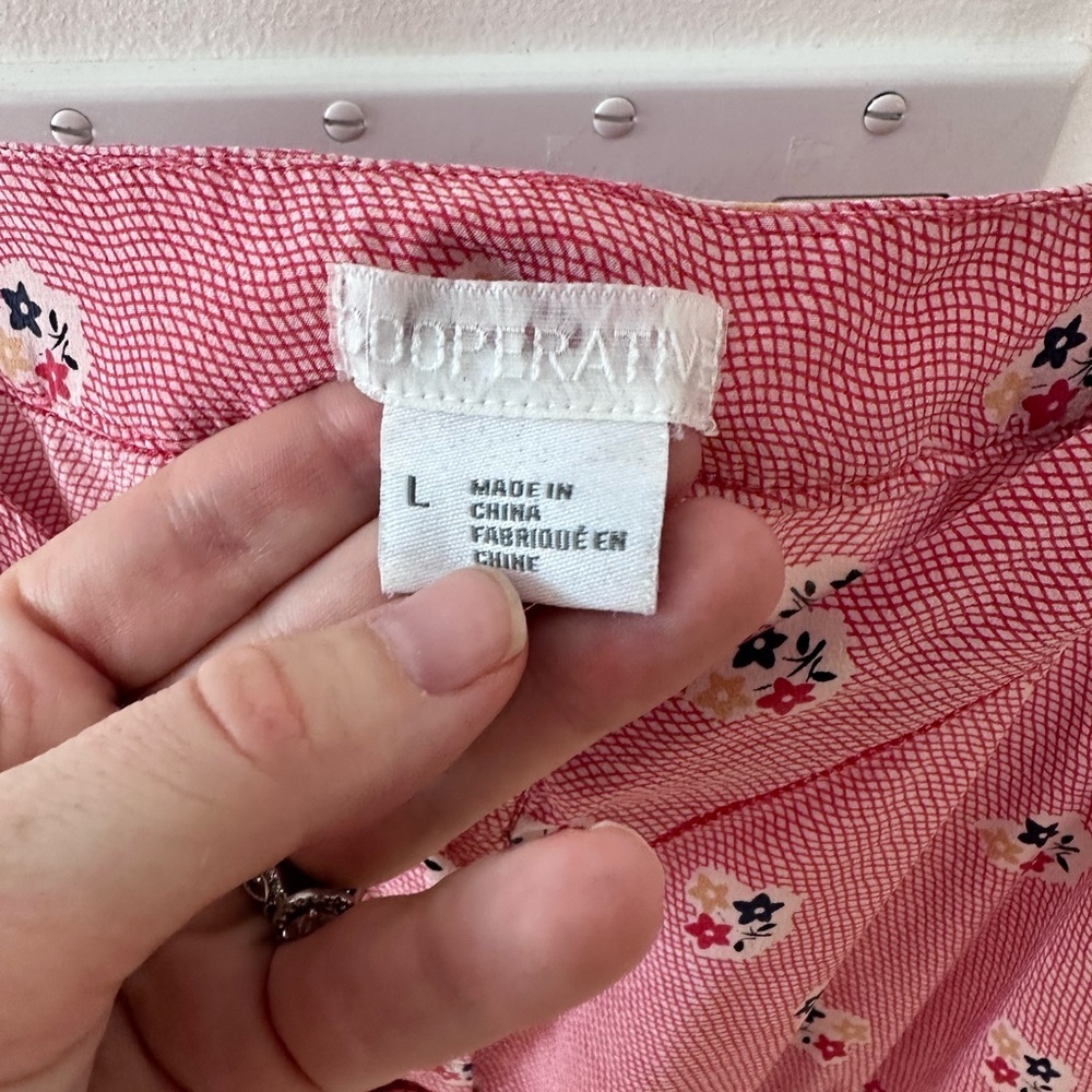 Urban Outfitters Cooperative 100% Silk Floral Ruffle Dress/top | Size Large - Picture 3 of 14